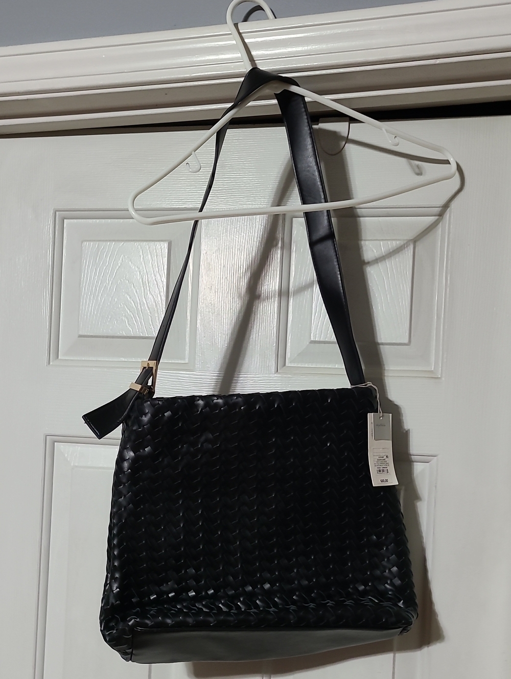 A New Day Woven Black Shoulder Bag